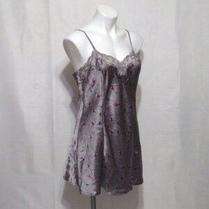 Vintage new Victoria's Secret Y2K 90's floral satin lace lingerie slip minidress